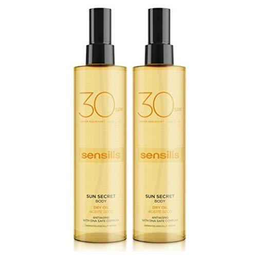 Sensilis Sun Secret - Protector Solar en Aceite Seco Corporal SPF30 - Pack de 2 unidades de 200 ml