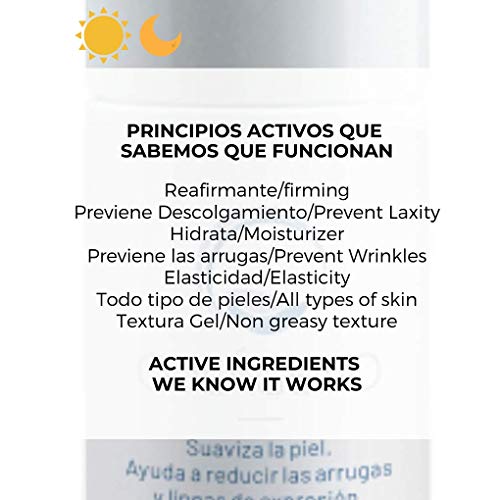 Serum Facial de Colageno con Silicio Organico de Origen Marino 30 ml – Reduce la arrugas y Rearfirma – Combate la flacidez de Rostro y Cuello - Todo tipo de Pieles - Textura Gel No Grasa - Unisex