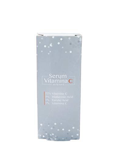 Sérum facial Vitamina C 22%, ácido hialurónico, Acido Ferulico y Vitamina E, Antiarrugas y Antimanchas Natural Para Rostro y Cuello