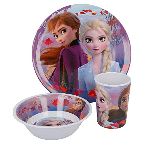 SET MELAMINA 3 PCS. (PLATO, CUENCO Y VASO) FROZEN 2