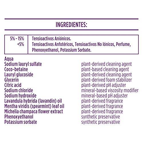 Seventh Generation Lavender Flower & Mint - Lavavajillas a Mano, 0% fragancias sintéticas y colorantes, 5 Recipientes de 500 ml, Total: 2500 ml