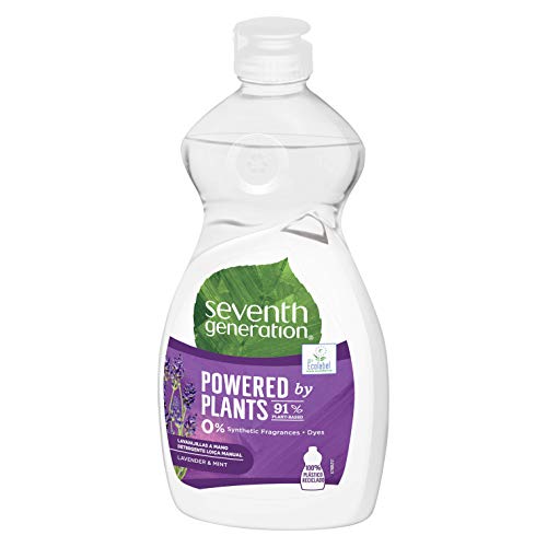 Seventh Generation Lavender Flower & Mint - Lavavajillas a Mano, 0% fragancias sintéticas y colorantes, 5 Recipientes de 500 ml, Total: 2500 ml