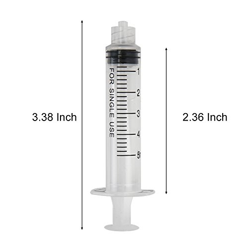 Shintop - Jeringa de 5 ml con agujas de punta roma de calibre 18, 38 mm, para experimentos y uso industrial (10 unidades)