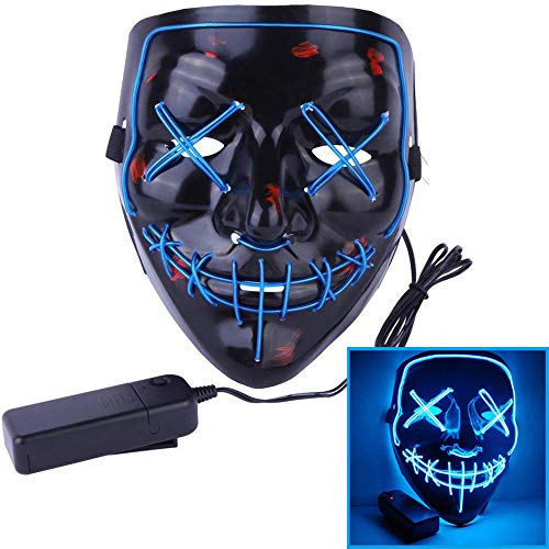 shirylzee Máscaras Halloween LED, Máscaras Halloween de Terror con 3 Modos Máscara Disfraz Luminosa Craneo Esqueleto para Halloween Navidad Cosplay Fiesta Show Mascarada (Estilo 1)