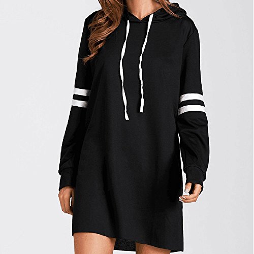 SHOBDW Liquidación Venta Moda Mujer Sexy Nueva Otoño Invierno Sudadera con Capucha Larga Sudadera Jersey Pullover Manga Larga Vestido(Negro,S)