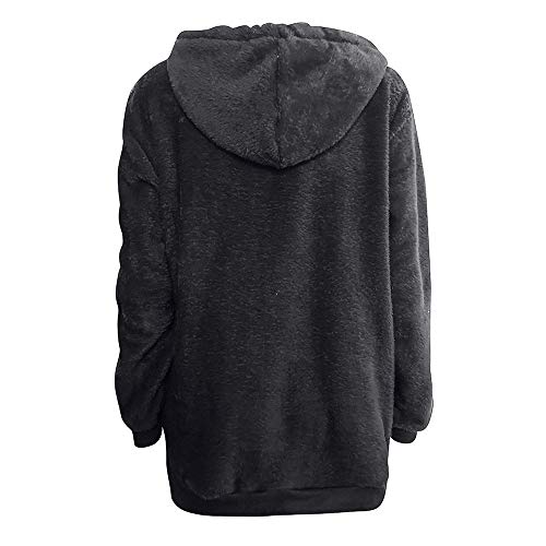 SHOBDW Liquidación Venta Mujer Sudadera con Capucha Suelta Tallas Grandes Jersey de Mujer Jersey otoño Invierno Manga Larga Remata Abrigo cálido (L, Gris Oscuro)