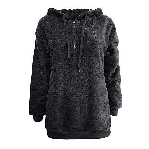 SHOBDW Liquidación Venta Mujer Sudadera con Capucha Suelta Tallas Grandes Jersey de Mujer Jersey otoño Invierno Manga Larga Remata Abrigo cálido (L, Gris Oscuro)