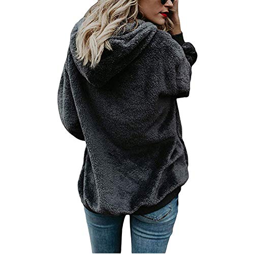 SHOBDW Liquidación Venta Mujer Sudadera con Capucha Suelta Tallas Grandes Jersey de Mujer Jersey otoño Invierno Manga Larga Remata Abrigo cálido (L, Gris Oscuro)