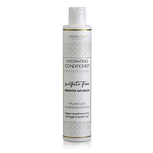 Simon & Tom Acondicionador Hidratante Profesional, Enriquecido con Queratina y Extractos botánicos para nutrir y suavizar profundamente el cabello, Libre de Sulfatos, Parabenos y Sales, 250 ml.