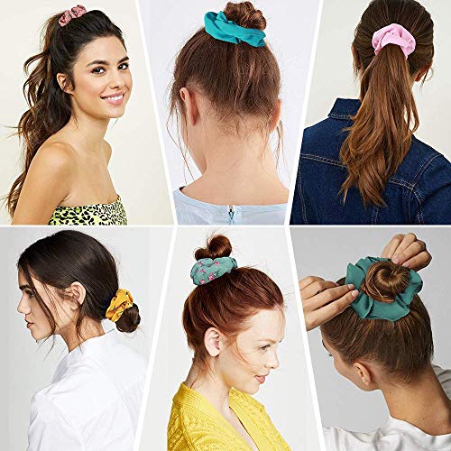 Sinwind 20pcs Scrunchies Gasa elástico pelo bandas Lazos para el cabello Gasa Elásticos para el cabello Scrunchies Scrunchie para niña o para mujer Accesorios para el cabello (multicolor)