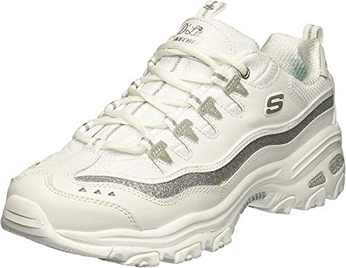 Skechers 11923, Zapatillas para Mujer, Blanco (Silver/Blanco), 38 EU