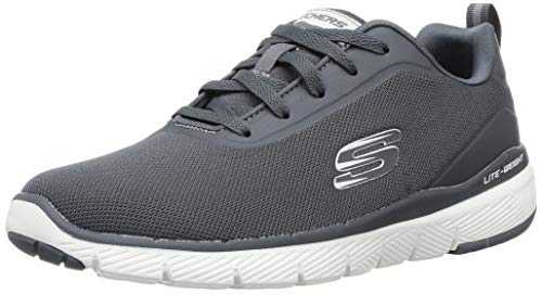 Skechers Flex Advantage 3.0 Landess, Zapatillas para Hombre, Gris (Charcoal Knit/Synthetic/Trim Char), 42 EU