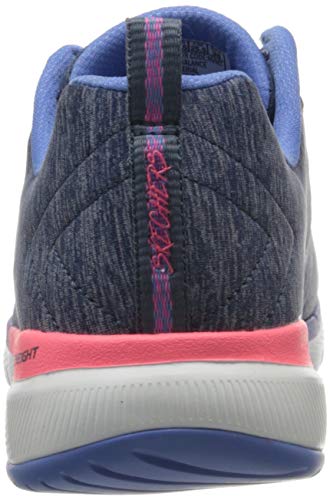 Skechers Flex Appeal 3.0, Zapatillas para Mujer, Azul (Navy Mesh/Pink & Purple Trim Nvmt), 38 EU