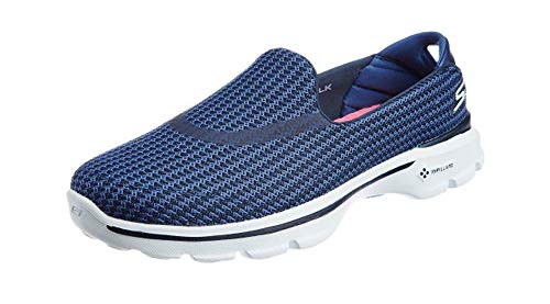 Skechers Go Walk 3, Zapatillas Mujer, Azul (NVLB), 37 EU