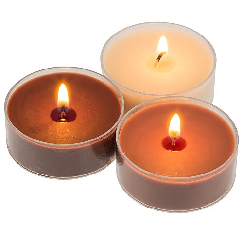 Smart-Planet® Candles Ambiente - Set de 60 en el dispensador de fragancia de vainilla Tealight con un largo tiempo de combustión Tealight fragancia de vainilla en una cáscara transparente