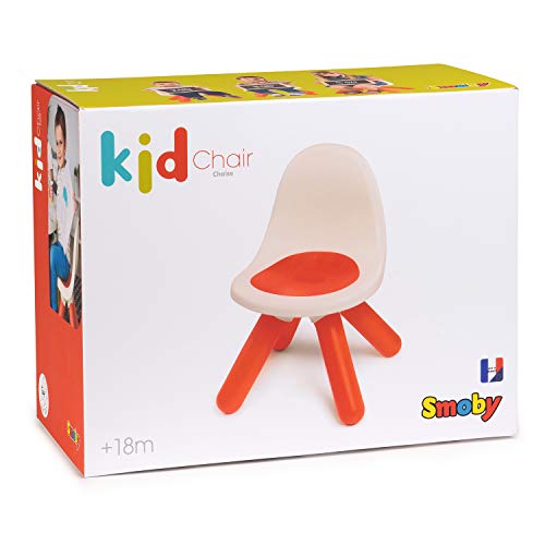 Smoby Kid - Silla infantil, plástico, con respaldo para habitación infantil o para casa de juegos Smoby, color rojo (880103)