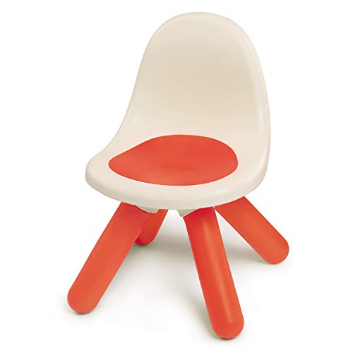 Smoby Kid - Silla infantil, plástico, con respaldo para habitación infantil o para casa de juegos Smoby, color rojo (880103)