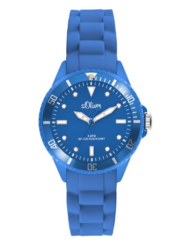 S.Oliver Reloj Analógico de Cuarzo Unisex con Correa de Silicona – SO-2314-PQ