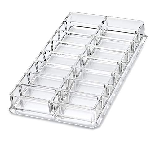 Soporte organizador acrílico para sombras de ojos & productos de belleza, para 16 tarros | byAlegory (transparente)