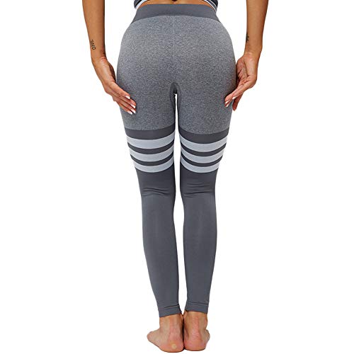 SotRong Leggings de Gimnasia de Cintura Alta Para Mujer Medias de Compresión sin Costuras de Entrenamiento Pantalones Activos de Levantamiento de Glúteos Gris S