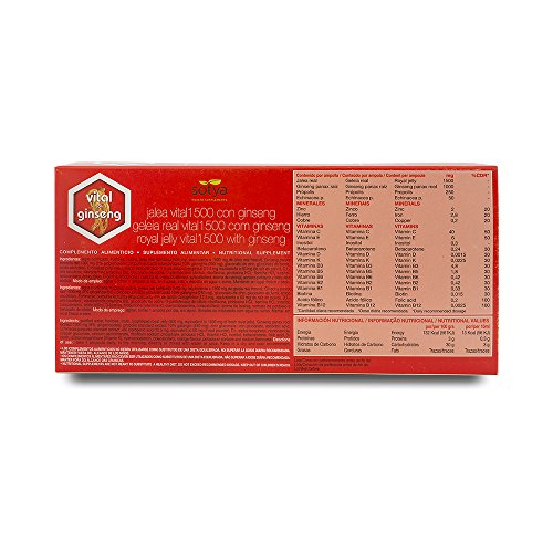 Sotya Jalea Real Vital, Complemento Alimenticio con Ginseng, 20 Ampollas