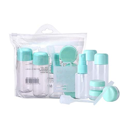 Sprießen 8Pcs Botellas de Viaje Bolsa de Cosméticos Impermeable Botellas de Viaje Portátiles Reutilizables Botellas Cosméticas Set de Botellas de Viaje para Champú/Crema/Gel/Líquido Contenedor