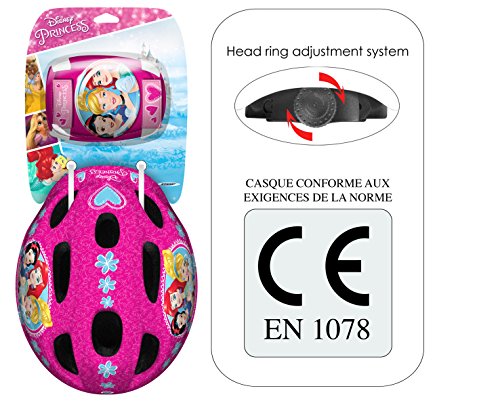 Stamp Sas Helmet + Elbow + Knee Pads Princess, Niñas, Pink, 53/56 Cm