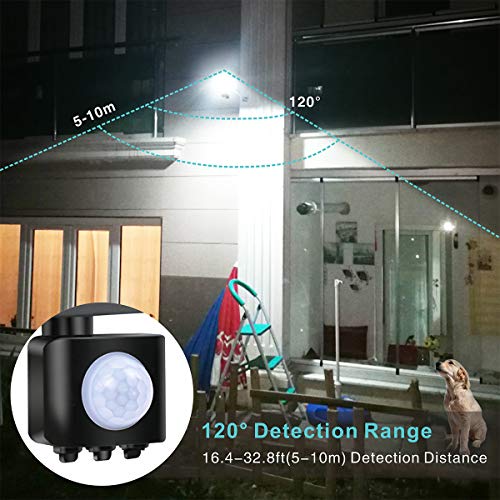 STASUN 30W Foco led exterior con Sensor Movimiento de alto brillo 2700lm Proyector led exterior de impermeable IP65 Iluminación led de seguridad luz led para Patio Jardín Camino