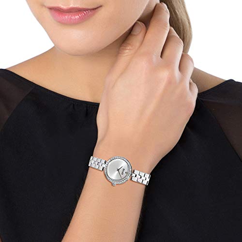 stroili – Buen Pelo – Reloj de Pulsera Solo Tiempo con Caja de Acero y Strass, Correa de Acero y Esfera Silver para Mujer