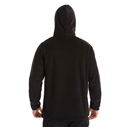 Sudaderas con capucha de forro polar para hombre Casual manga larga con cremallera sudaderas Negro Negro ( S