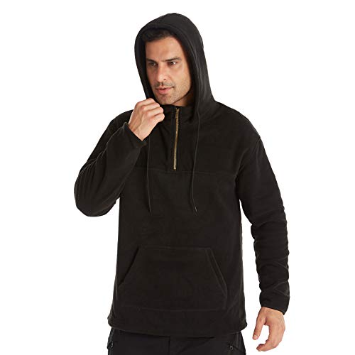 Sudaderas con capucha de forro polar para hombre Casual manga larga con cremallera sudaderas Negro Negro ( S