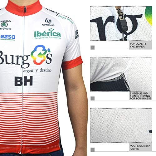 SUHINFE Traje Ciclismo Hombre, Maillot Ciclismo y Culotte Ciclismo con 5D Gel Pad para Verano Deportes al Aire Libre Ciclo Bicicleta, BH-White, XL