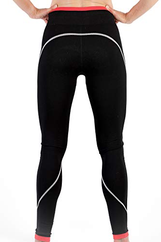 Sundriedel gimnasio del deporte para mujer Leggings Prima Sport tela del diseñador aptitud que se ejecuta Yoga Medias Training (Negro, XL)