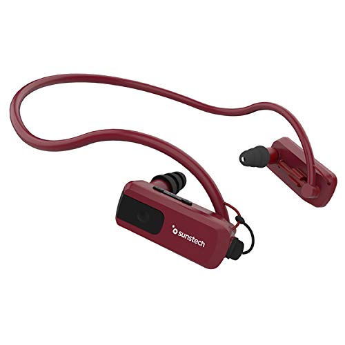 Sunstech TRITON4GBRED - Reproductor de MP3 de 4 GB (resistente al agua, con almohadillas) rojo