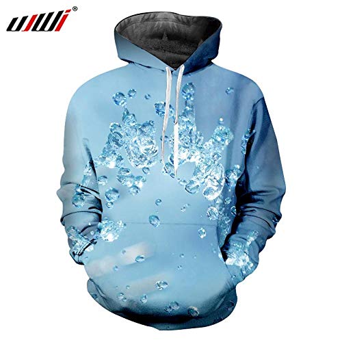 Superniuhoodie Sudaderas con Capucha favoritas de los nuevos Hombres con Estampado 3D Simple Blue Water Drops Tops Oversized 5XL Sports Leisure Pullover