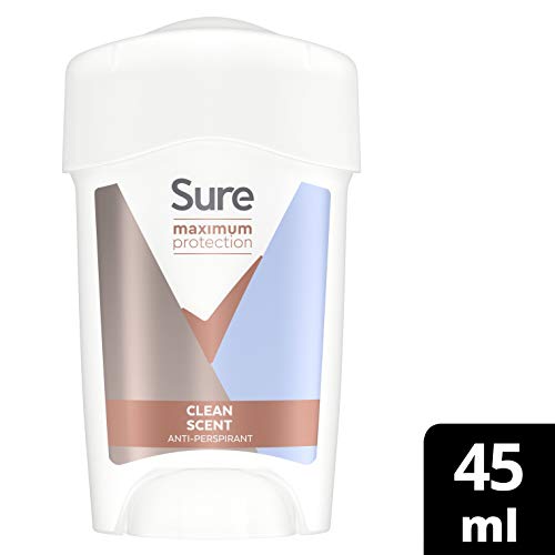 Sure Women Maximum Protection Clean Scent AntiPerspirant Deodorant Cream 45ml Pack of 3