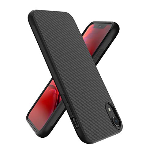 Syncwire Funda para iPhone XR - [Diseño geométrico de Textura de Fibra de Carbono] Funda Flexible Ultra Delgada de TPU para iPhone, Funda Protectora Delgada Elegante para Apple iPhone XR 6.1” - Negro