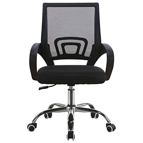 T-LoVendo TLV-BC174N Silla de Oficina con Soporte Lumbar Giratoria Escritorio Sillon Ruedas Despacho