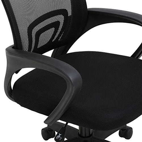 T-LoVendo TY-H03-BLACK Silla de Oficina con Soporte Lumbar, Negro