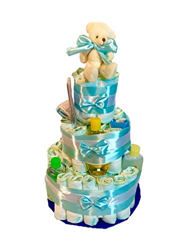 Tarta de pañales DODOT Jhonson´s baby azul