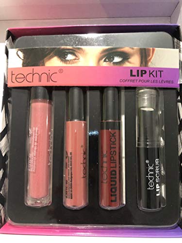 Technic - Lip Kit 1 Exfoliante + 1 Labial Líquido + 1 Gloss + 1 Labial Mate