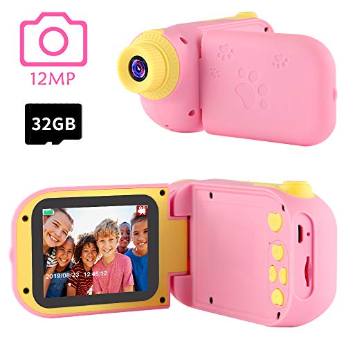 TekHome Mejores Juguetes Niña 4 5 6 7 Años, 2020 Regalos Navidad Cumpleaños Originales Niñas 3-10 Años | 12MP Cámara de Fotos para Niñas con 5 Juegos | 1080P Cámara Digital con 32GB Tarjeta SD | Rosa.