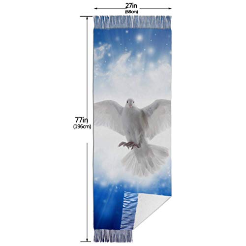 Tengyuntong 27"x77" Shawl And Wraps For Women Holy Spirit Bird Flying In Sky Bright Light Shines From Heaven Pattern Large Wrap Shawl Cashmere Winter Scarf Stylish Large Warm Blanket