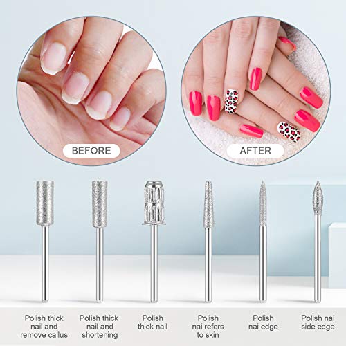 Tesoky Torno para Uñas, Lima de Uñas Profesionales con Set de 11 Tipos de Brocas de Pulido Pedicura, Lima Electrica Uñas de Vlocidad Ajustable para Manicura Pedicura, Set de Manicura para Salón DIY