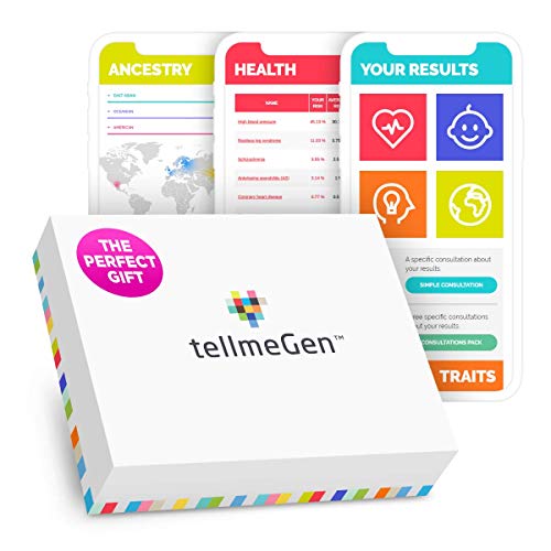 Test ADN (Salud + Ancestry) Prueba Genetica - ★ TellmeGen ★ +330 Informes Online: El test de ADN más completo para el hogar (Riesgo de Enfermedades, Ancestry, Compatibilidad Farmacológica, Rasgos Individuales, etc.)