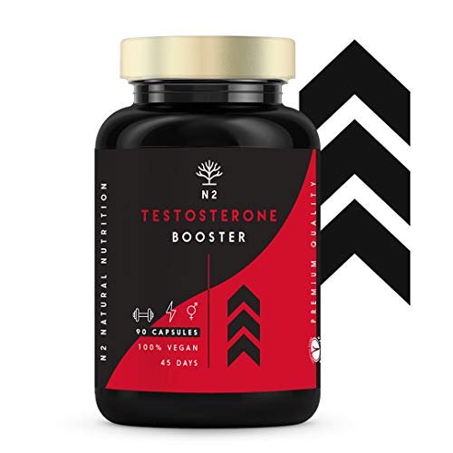 Testosterona Natural Aumenta Testosterona-Fenogreco Ginseng Maca Taurina Zinc Rendimiento Muscular Vigorizante y Potenciador del Deseo. 90 Cápsulas Vegetales Certificado VEGANO-CE-N2 Natural Nutrition