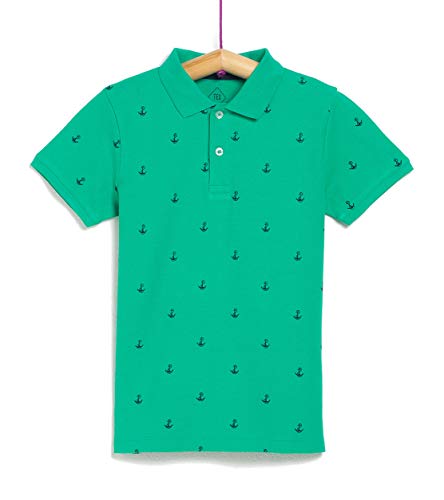 TEX - Polo Manga Corta Estampado de Niño, Menta, 11-12 años