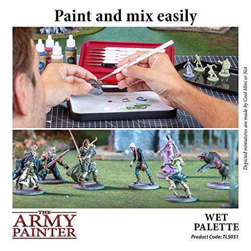 The Army Painter ? | Paleta húmeda | Estuche Premium para Pinceles con 50 Ranuras y 2 Esponjas para Pintar Figuras Miniatura de Wargaming | Juego de Guerra