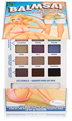 theBalm Balmsai Eyeshadow and Brow Palette with Shaping Stencils - 18 Colors