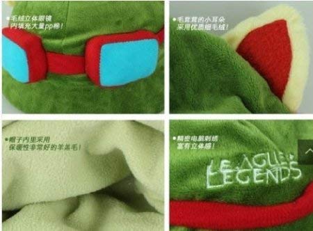 thematys Teemo Gorra League of Legends LOL Carnaval y Cosplay - Disfraz de Adulto y Niños - Unisex Talla única